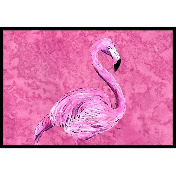 Carolines Treasures 8875MAT Flamingo on Pink Indoor Or Outdoor Doormat - 18 x 27 in. 8875MAT - main